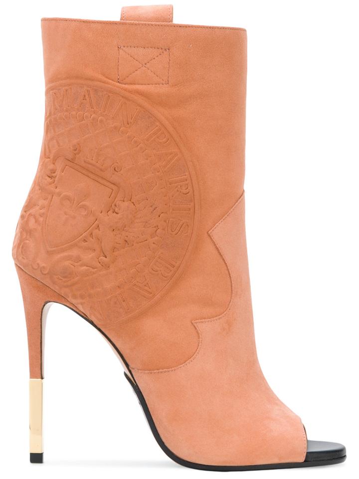 Balmain Open Toe Boots - Pink & Purple