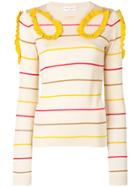Sonia Rykiel Cut-out Striped Sweater - Nude & Neutrals