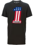 Dsquared2 American Flag T-shirt, Men's, Size: Large, Black, Cotton