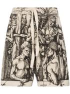 Jw Anderson Durer Printed Linen Shorts - Neutrals