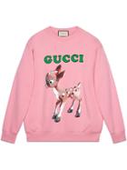 Gucci Oversize Sweatshirt With Fawn - Pink & Purple
