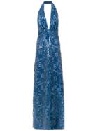 Tufi Duek Sequin Long Dress - Blue
