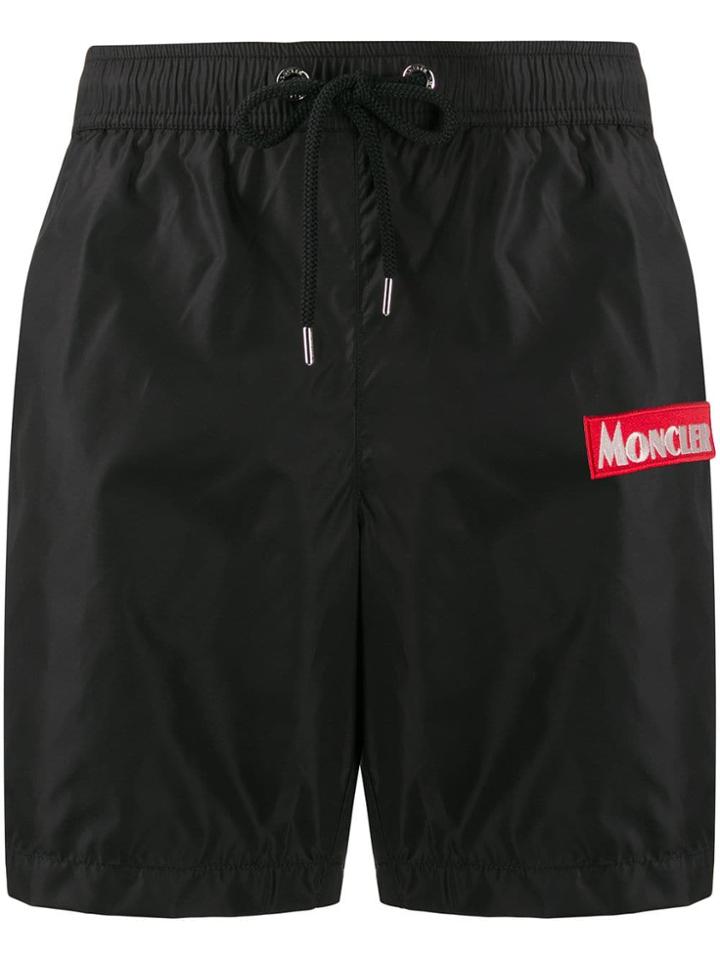 Moncler Logo Patch Swim Shorts - Black