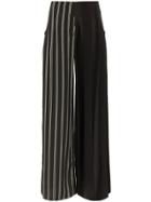 Esteban Cortazar Side Closure Striped Wool Blend Trousers - Black