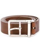Silver Buckle Belt - Men - Leather - 85, Brown, Leather, Maison Margiela