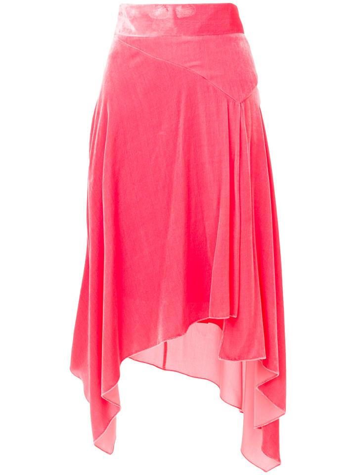 Peter Pilotto Asymmetric Velvet Skirt - Pink & Purple