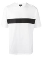 Emporio Armani Contrast Stripe T-shirt, Men's, Size: Large, White, Cotton