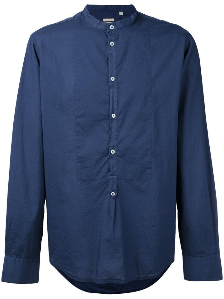 Massimo Alba - Collarless Shirt - Men - Cotton - Xl, Blue, Cotton
