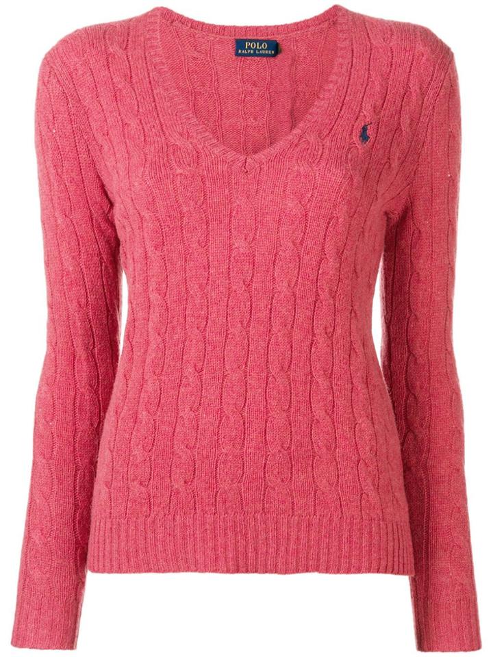 Polo Ralph Lauren Cable Knit Jumper - Pink & Purple