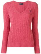 Polo Ralph Lauren Cable Knit Jumper - Pink & Purple