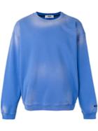 Msgm - Washout Sweatshirt - Men - Cotton - L, Blue, Cotton