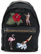 Stella Mccartney Falabella Tropical Embroidery Backpack - Black
