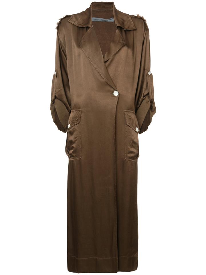 Raquel Allegra Cargo Trench Coat - Green