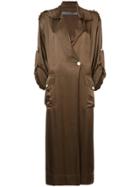 Raquel Allegra Cargo Trench Coat - Green
