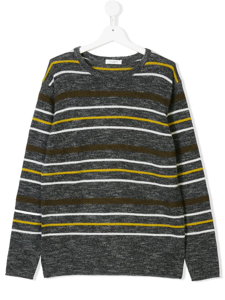 Paolo Pecora Kids Teen Striped Jumper - Grey