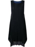 Pleats Please By Issey Miyake - Pleated Detail Shift Dress - Women - Polyester - 4, Black, Polyester
