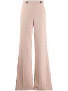 Pinko Button Detail Flare Trousers - Neutrals