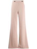 Pinko Button Detail Flare Trousers - Neutrals