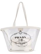 Prada Large Logo Shopping Tote - White
