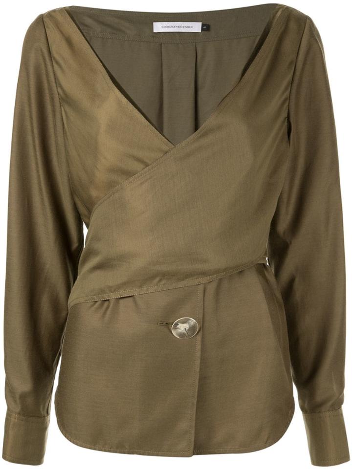 Christopher Esber Avery Wrap Shirt - Green