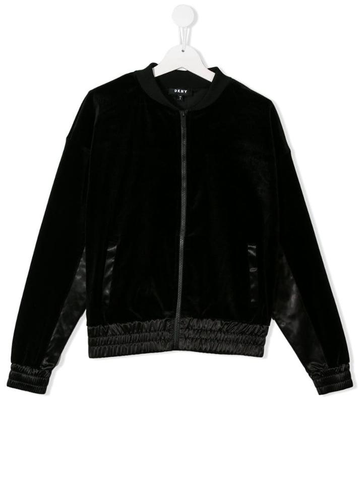 Dkny Kids Ruched Detail Bomber Jacket - Black