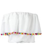 Forte Couture Carmen Pompom Blouse - White