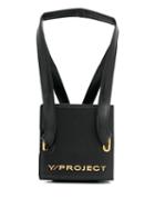 Y/project Logo Print Bucket Shoulder Bag - Black