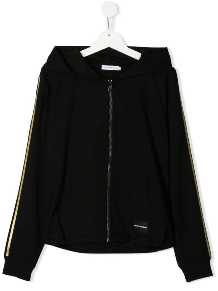 Calvin Klein Kids Logo Zipped Hoody - Black