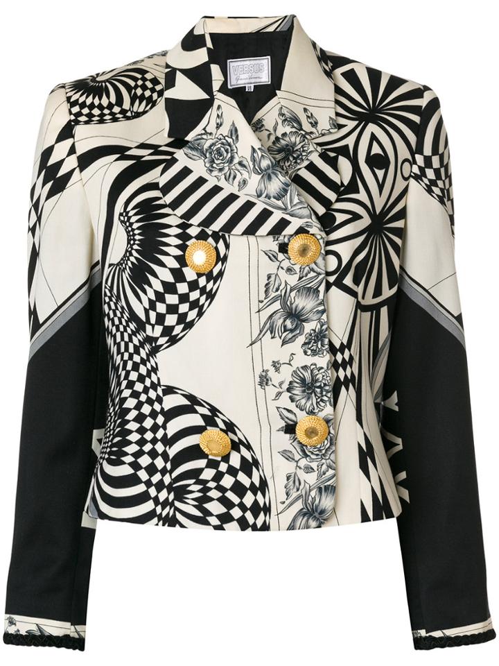 Versace Vintage Optical Printed Short Jacket - Nude & Neutrals