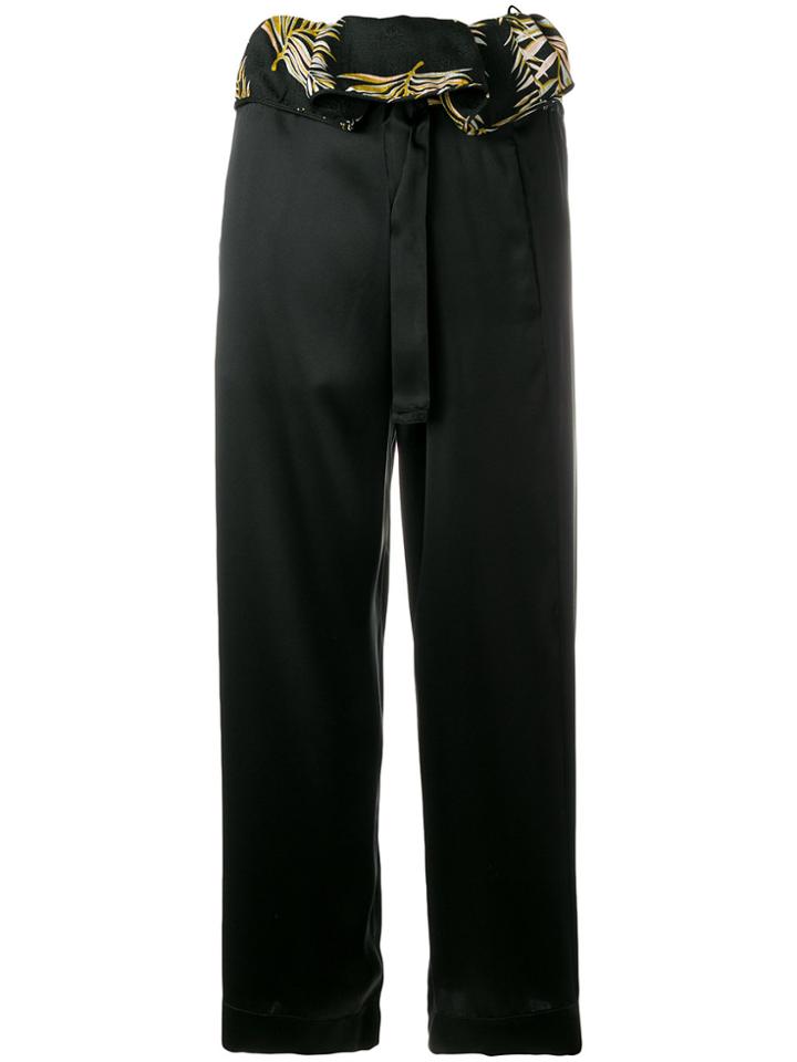 Forte Forte Wide Leg Cropped Pants - Black