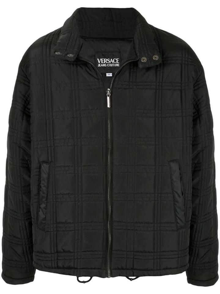 Versace Pre-owned Medusa Button Zip Up Jacket - Black