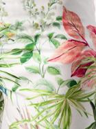 Black Coral Tropical Leaf Trousers - White