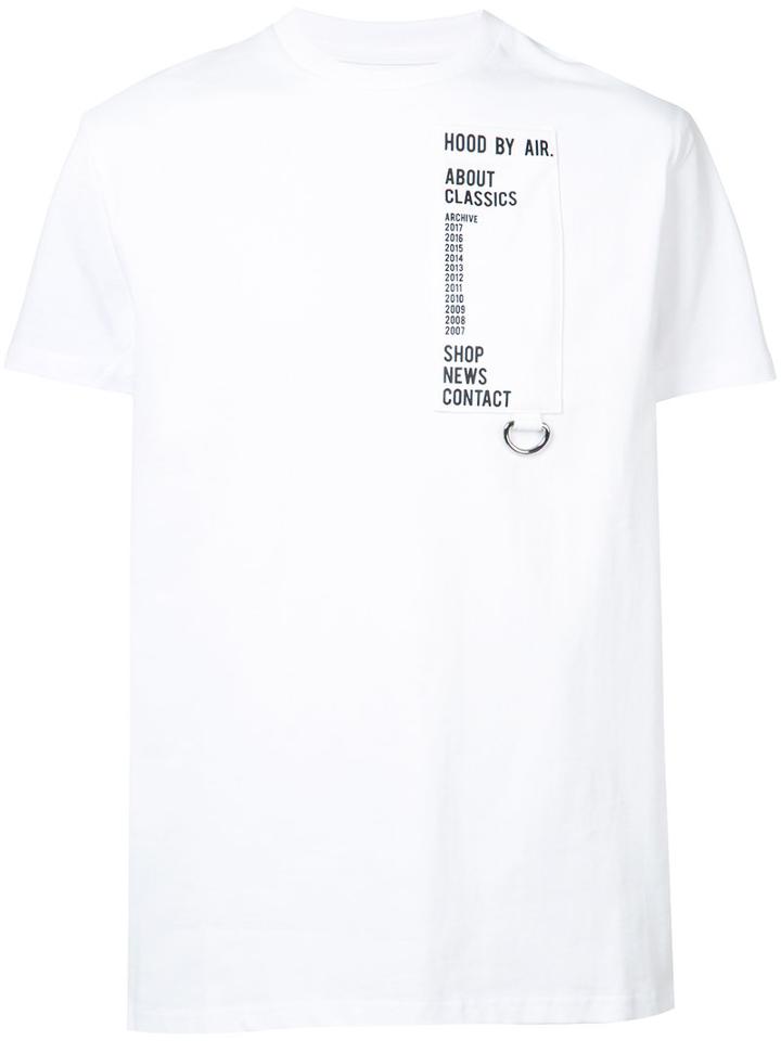 Hood By Air Archive Patch T-shirt, Men's, Size: Medium, White, Cotton