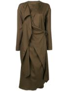 Lemaire Draped Wrap Front Dress - Brown