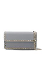 Valentino Grainy Chain Pouch - Grey