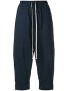 Rick Owens Drkshdw Drawstring Cropped Trousers - Blue