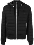 Balmain Quilted Hooded Jacket - Black