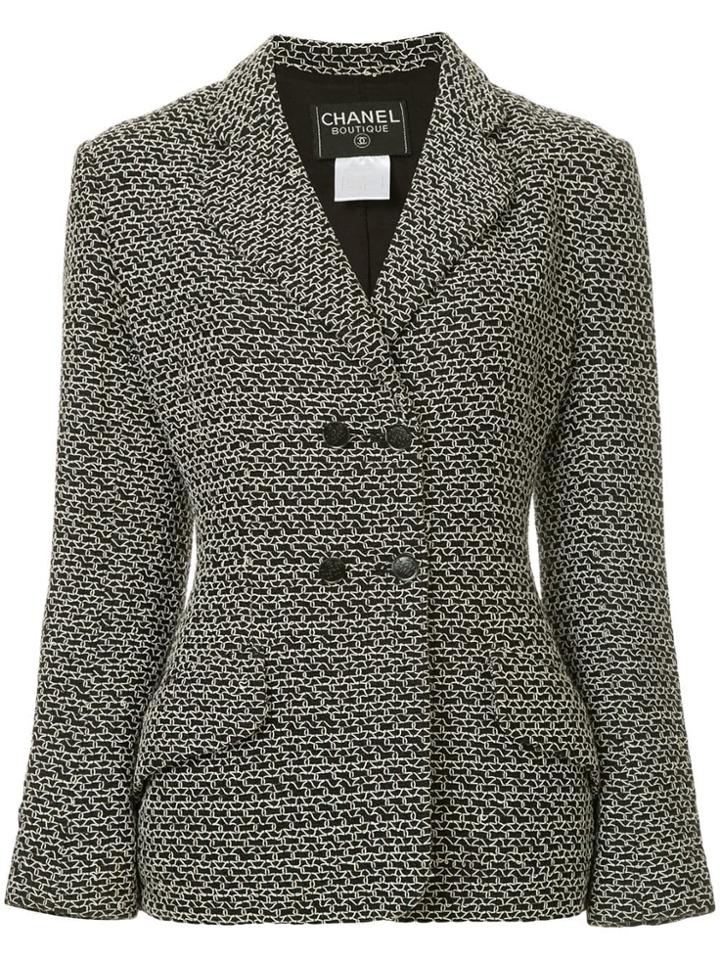 Chanel Vintage Patterned Blazer - Black