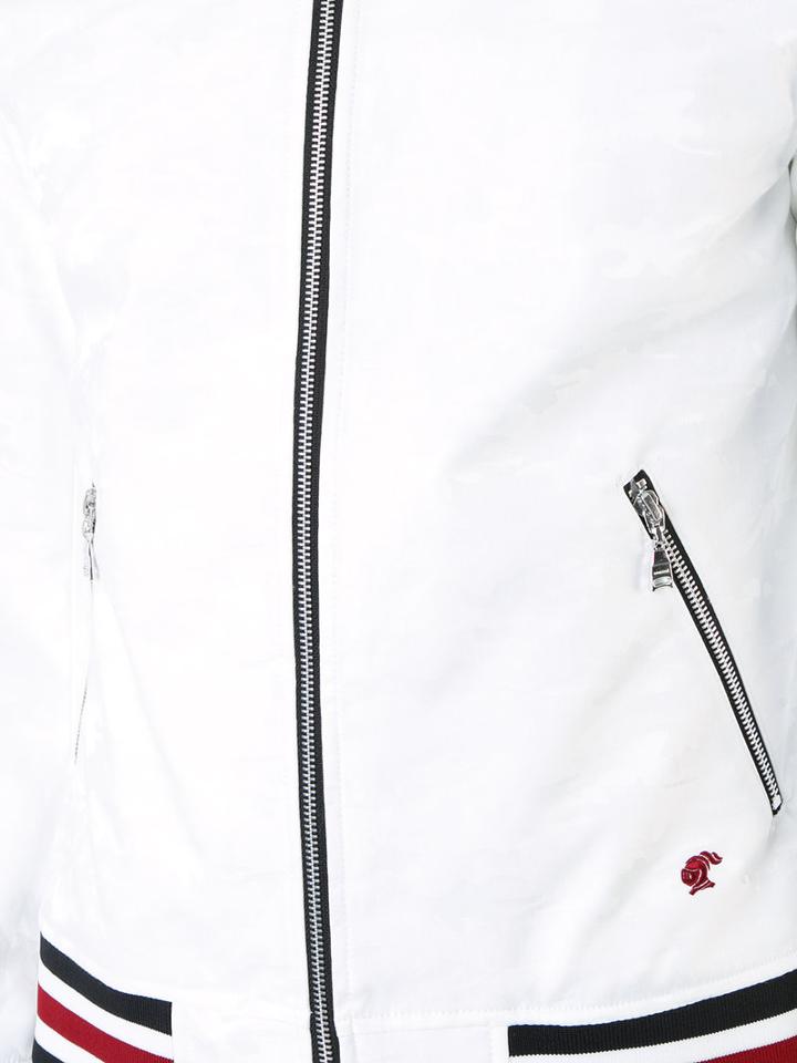 Loveless - Striped-cuff Bomber Jacket - Men - Cotton/polyester/polyurethane - 2, White, Cotton/polyester/polyurethane