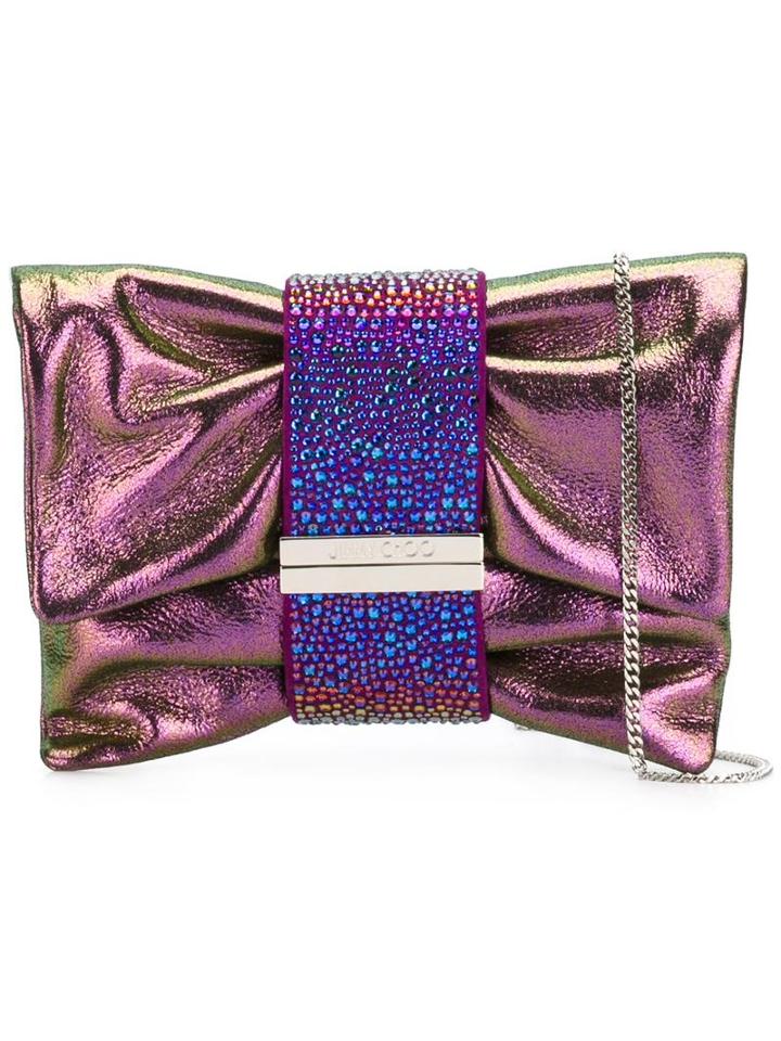 Jimmy Choo Chandra Clutch, Women's, Pink/purple, Suede/glass