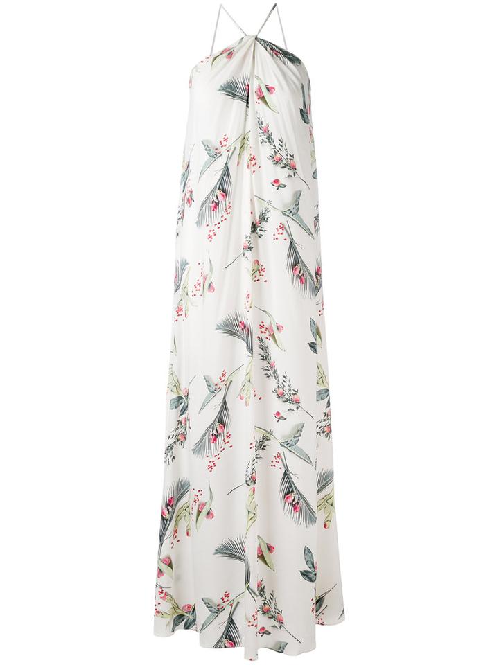 Cacharel - Tropical Print Maxi Dress - Women - Silk/spandex/elastane - 40, White, Silk/spandex/elastane