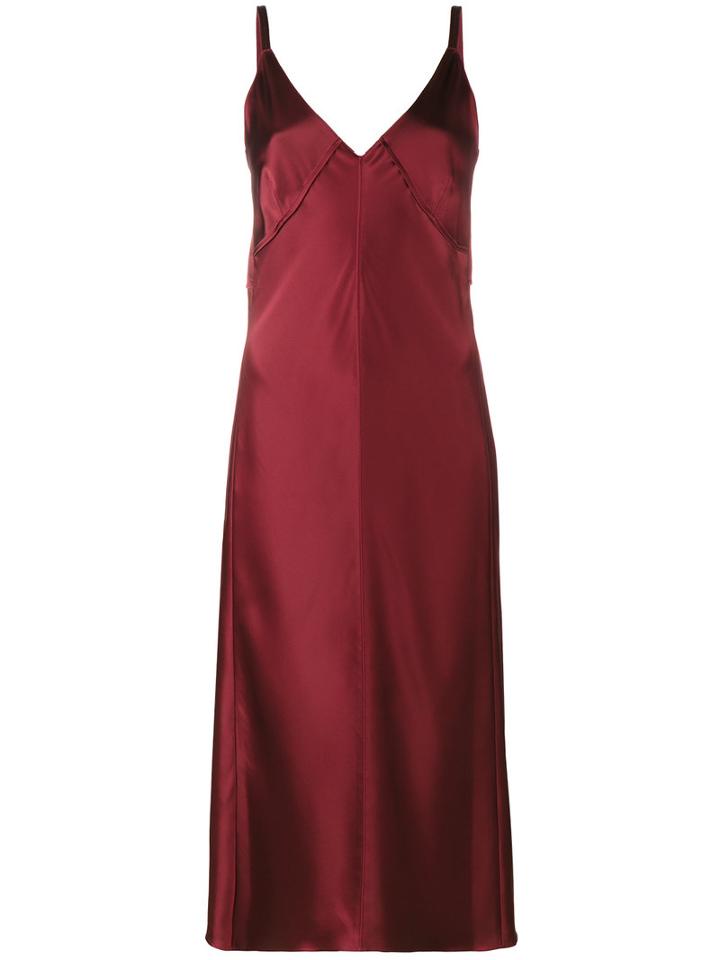 Helmut Lang - Sleeveless Slip Dress - Women - Polyester/triacetate/shell - S, Red, Polyester/triacetate/shell