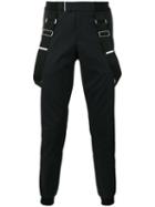 Les Hommes Brace Detail Trousers, Men's, Size: 48, Black, Cotton/spandex/elastane