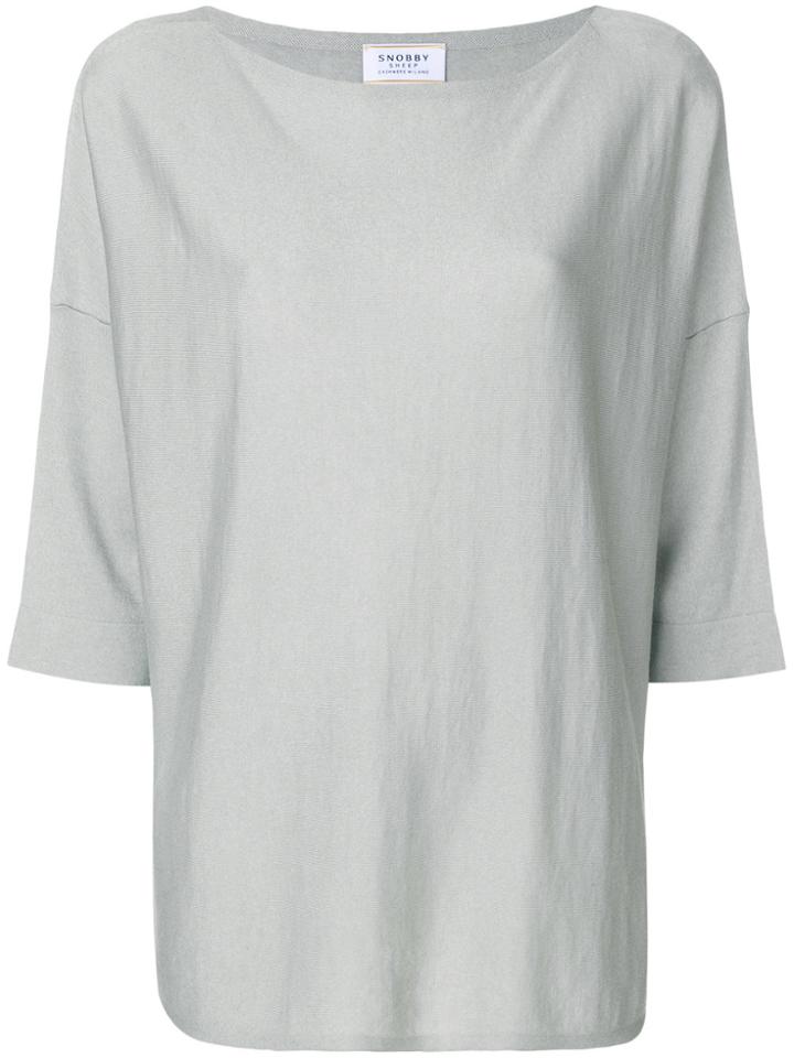 Snobby Sheep Cropped Sleeves Jumper - Grey