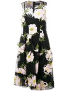 Simone Rocha Floral Embroidered Dress, Women's, Size: 8, Black, Cotton/nylon/polyester/viscose