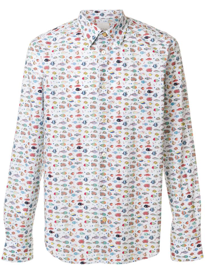 Paul Smith Printed Button Shirt - Blue