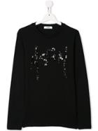 Msgm Kids Teen Sequinned Logo Sweatshirt - Black