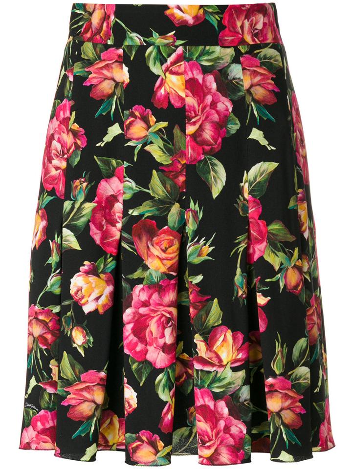 Dolce & Gabbana - Floral Print Pleated Skirt - Women - Silk/spandex/elastane - 38, Silk/spandex/elastane
