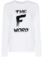 Ashish The F Word Long Sleeve Cotton T-shirt - White