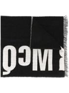 Mcq Alexander Mcqueen Colour Block Logo Scarf, Men's, Black, Polyamide/wool/virgin Wool